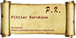 Pittler Kerubina névjegykártya